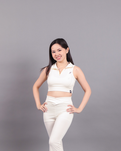 Ascent Cropped Compression Vest - Ivory