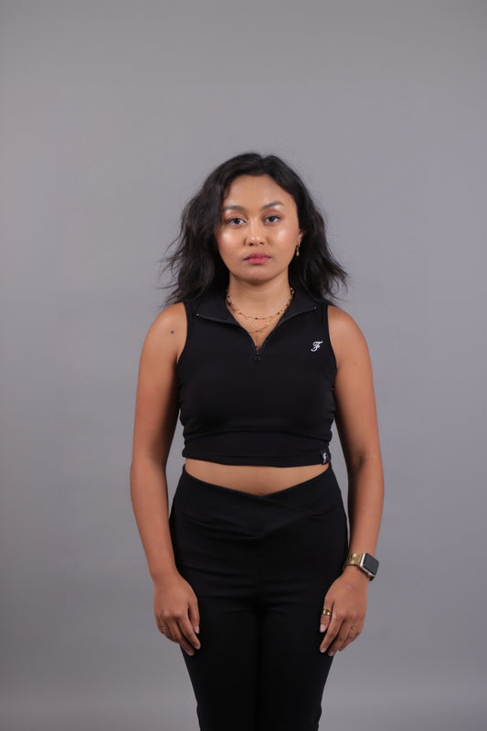 Ascent Cropped Compression Vest - Noir