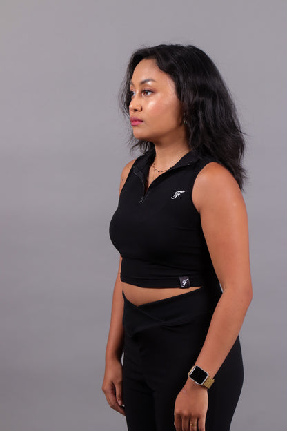Ascent Cropped Compression Vest - Noir